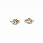 14K Női arany kerek cirkónia köves francia kapcsos fülbevaló