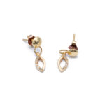 14K Női arany cirkónia köves stekkeres fülbevaló