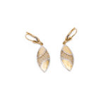 14K Női arany-fehérarany lógós patentzáras fülbevaló