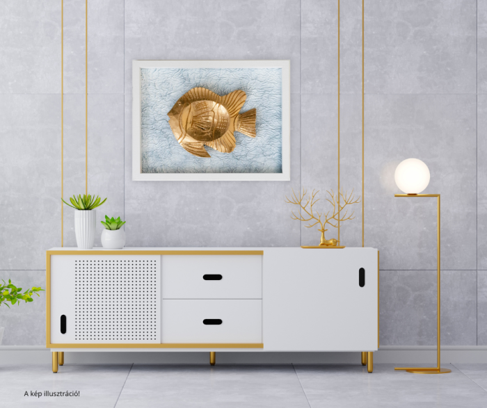 aranyhal fali dekoráció fehér arany