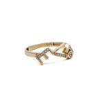 14k női arany fehér köves gyűrű (másolat)