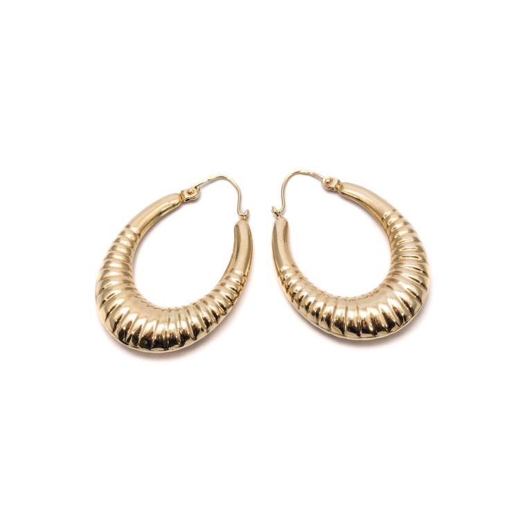 14k női arany mintás karika csőzáras fülbevaló (másolat)