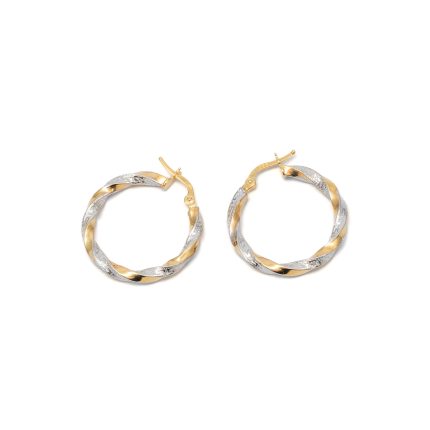 14k női arany csavart karika villás fülbevaló (másolat)