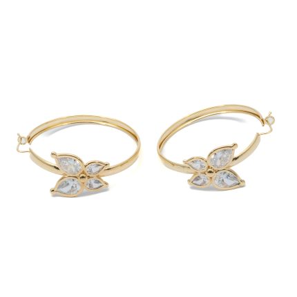 14k női arany végtelen köves stekkeres fülbevaló (másolat)