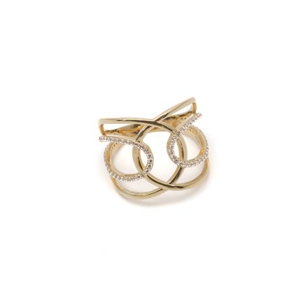 14k női arany fehér köves gyűrű (másolat)