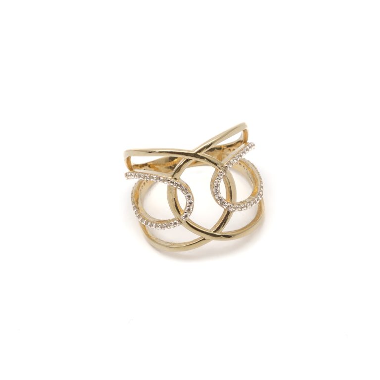 14k női arany fehér köves gyűrű (másolat)