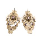 14k arany női beakasztós kék köves fülbevaló (másolat)