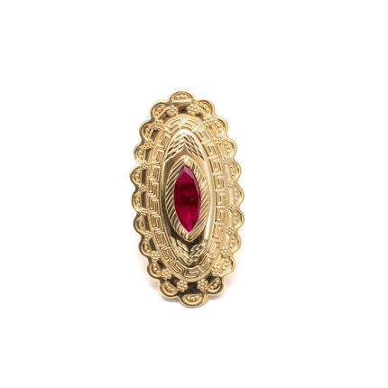 14k női arany rózsaszín köves gyűrű (másolat)