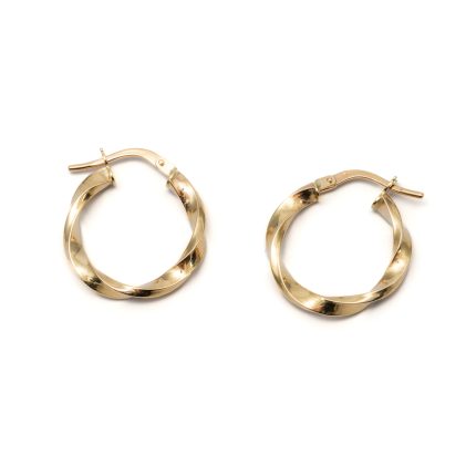 14k női sárga arany kerek villás fülbevaló