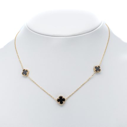 14k női arany lóhere fehér kagylóhéj nyaklánc (másolat)