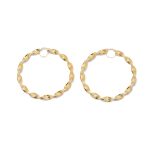 14k női arany virág köves beakasztós fülbevaló (másolat)