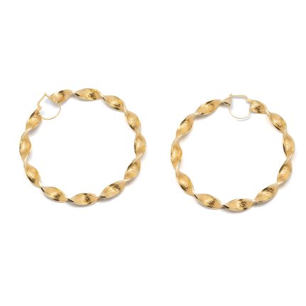 14k női arany csavart karika beakasztós fülbevaló