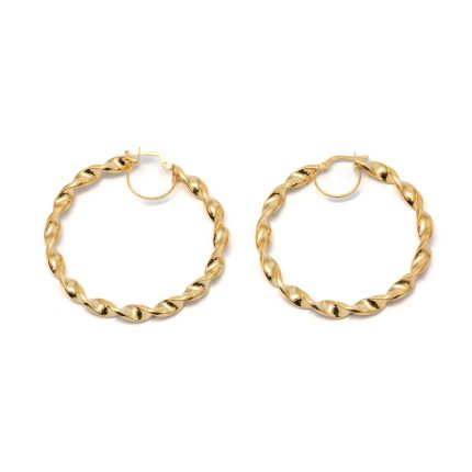 14k női arany csavart karika beakasztós fülbevaló (másolat)