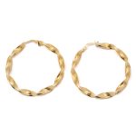 14k női arany csavart karika beakasztós fülbevaló (másolat)