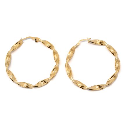 14k női arany csavart karika beakasztós fülbevaló (másolat)