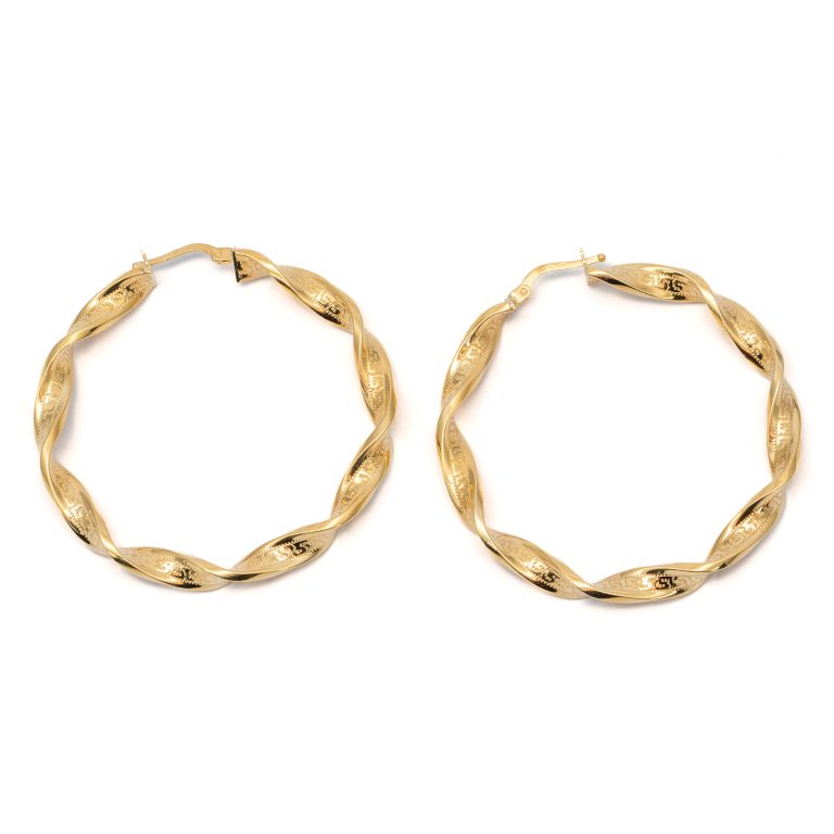 14k női arany csavart karika beakasztós fülbevaló (másolat)