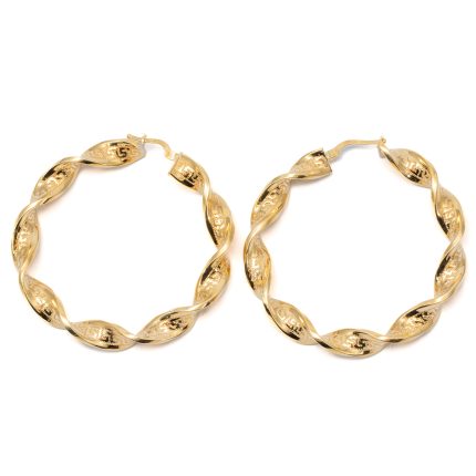 14k női arany csavart karika beakasztós fülbevaló (másolat)