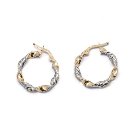 14k női arany csavart karika villás kapcsos fülbevaló (másolat)