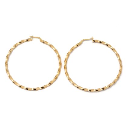 14k női arany csavart karika beakasztós fülbevaló (másolat)