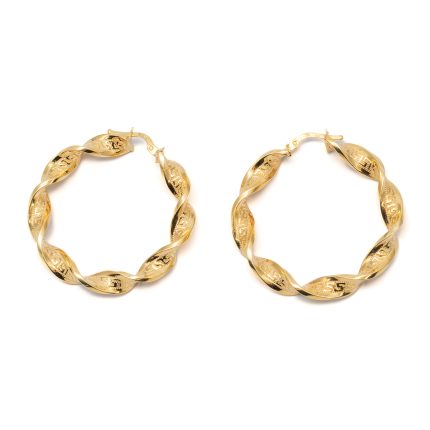 14k női arany csavart karika beakasztós fülbevaló (másolat)