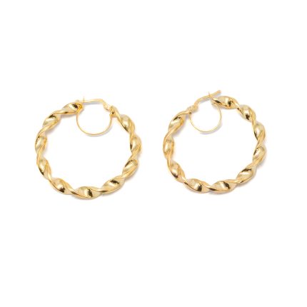 14k női arany csavart karika villás fülbevaló (másolat)