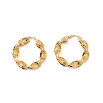 14k női arany csavart karika villás fülbevaló (másolat)