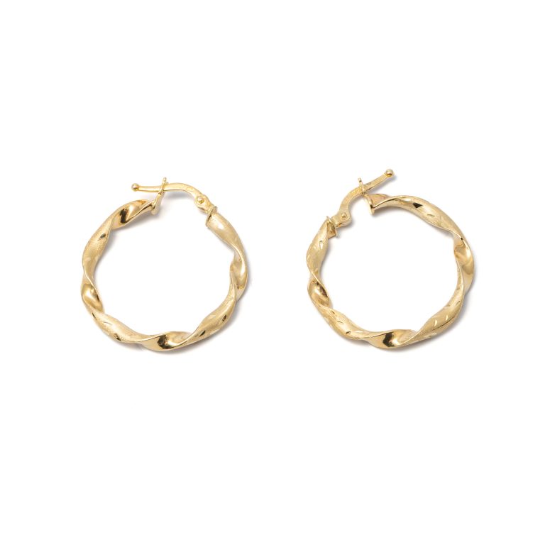 14k női arany csavart mintás villás fülbevaló (másolat)