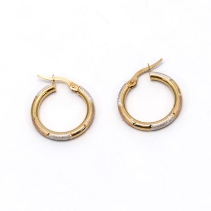 14k női arany kerek villás kapcsos fülbevaló (másolat)