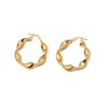 14k női arany csavart karika villás kapcsos fülbevaló (másolat)