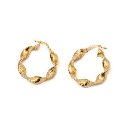 14k női arany csavart karika villás kapcsos fülbevaló (másolat)