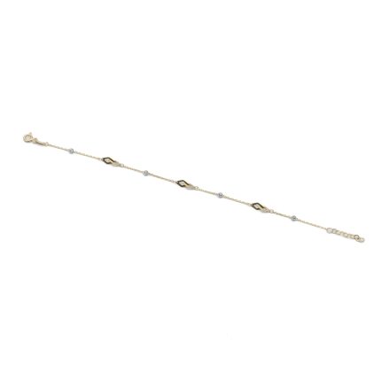 14k női arany lóhere köves karkötő (másolat)