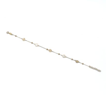 14k női arany zöld köves lóhere mintás karlánc (másolat)