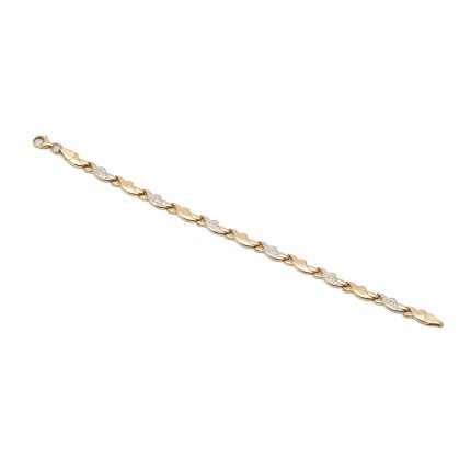 14k női arany bicolor ovális szemes karlánc (másolat)