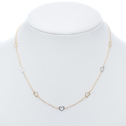 14k női arany bicolor anker nyaklánc virág mintákkal (másolat)