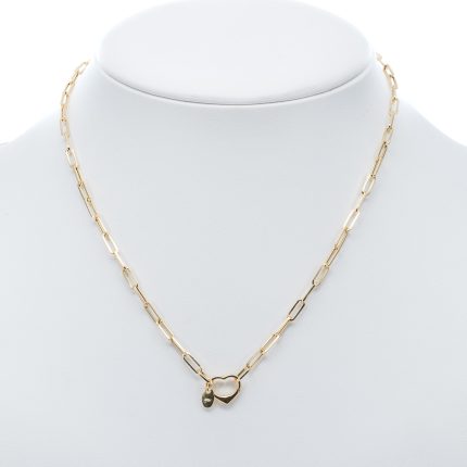 14k női arany bicolor anker nyaklánc szív mintákkal (másolat)