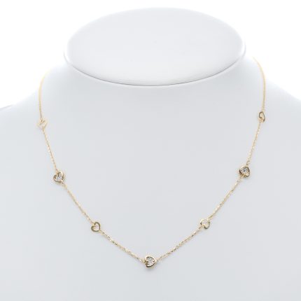 14k női arany bicolor anker nyaklánc szív mintákkal (másolat)