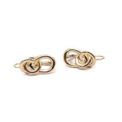 14k női arany patentzáras fülbevaló négylevelű lóhere mintával (másolat)