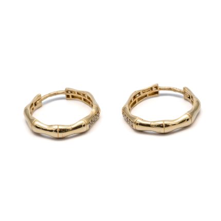 14k női arany bepattintós háromszög fülbevaló cirkónia kövekkel (másolat)