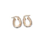 14k női arany bicolor villás kapcsos fülbevaló (másolat)