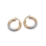 14k női arany bicolor villás kapcsos fülbevaló (másolat)