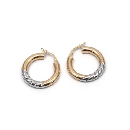 14k női arany bicolor villás kapcsos fülbevaló (másolat)