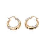 14k női arany bicolor villás kapcsos fülbevaló (másolat)