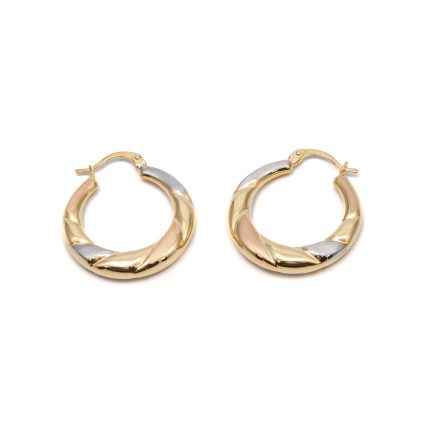 14k női arany bicolor villás kapcsos fülbevaló (másolat)