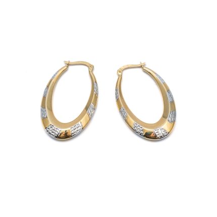 14k női arany bicolor villás kapcsos fülbevaló (másolat)