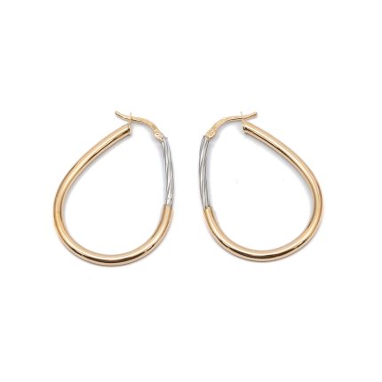 14k női arany bicolor villás kapcsos fülbevaló (másolat)