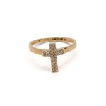 14k női arany gyűrű kereszt alakú cirkónia kövekkel (másolat)