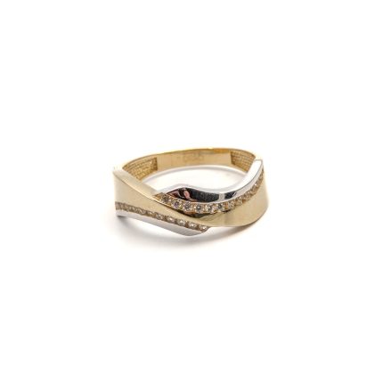 14k női arany bicolor gyűrű cirkónia kövekkel (másolat)