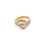 14k női arany bicolor gyűrű cirkónia kövekkel (másolat)