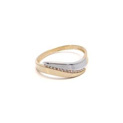 14k női arany bicolor fantázia gyűrű cirkónia kővel (másolat)