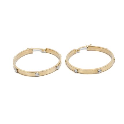 14k női arany mintás csőzáras karika fülbevaló (másolat)